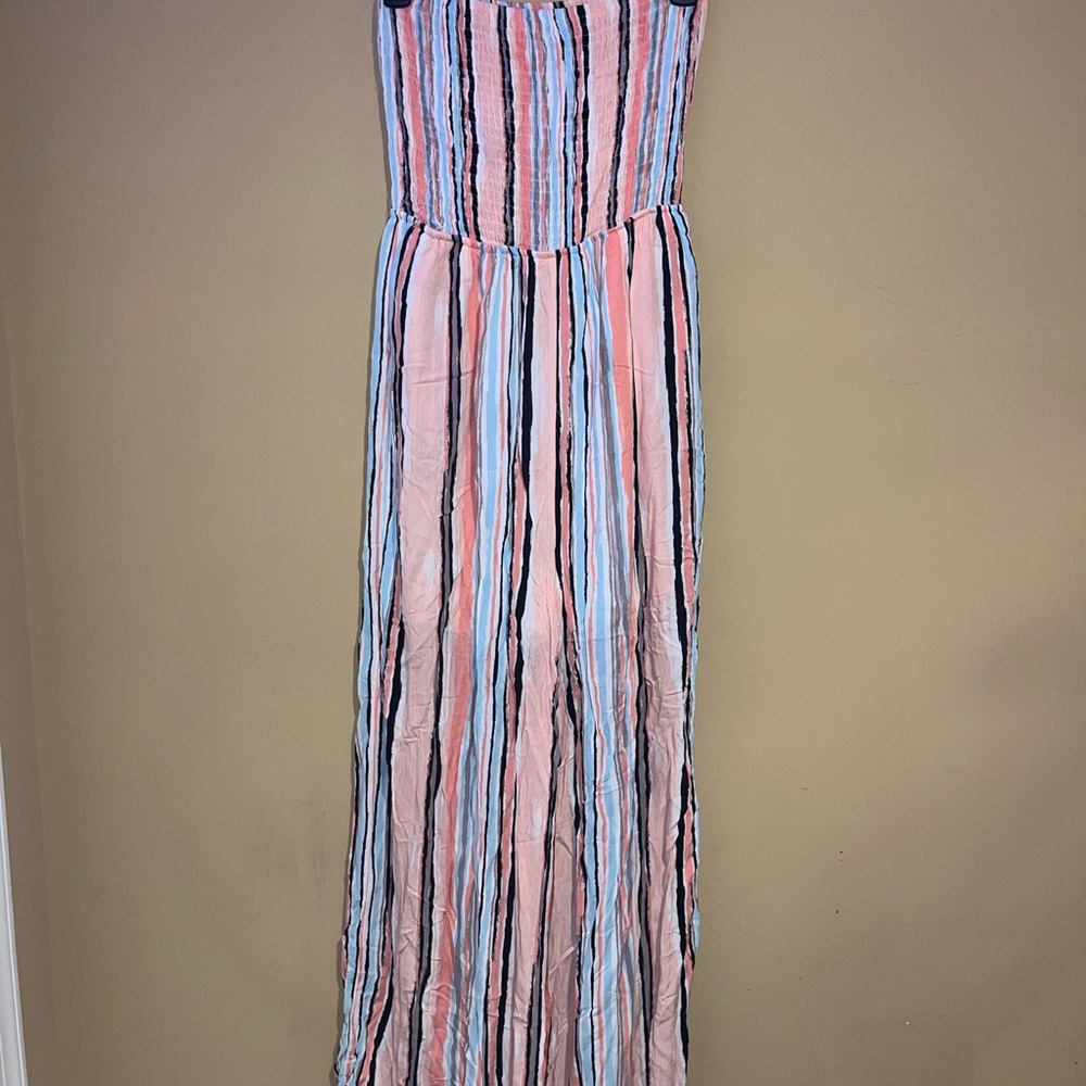 Striped Jumpsuit in Pink and Blue